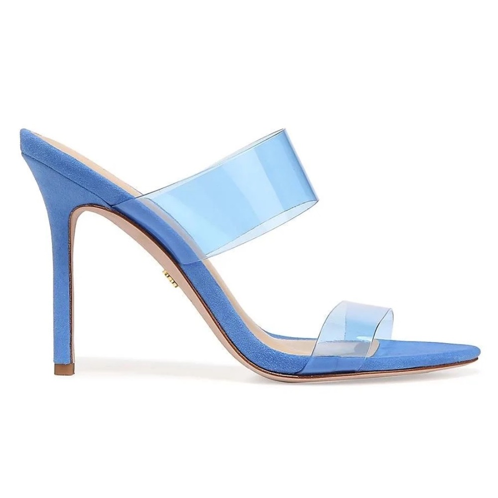 Veronica Beard Asha Transparent mules Sandals in cobalt